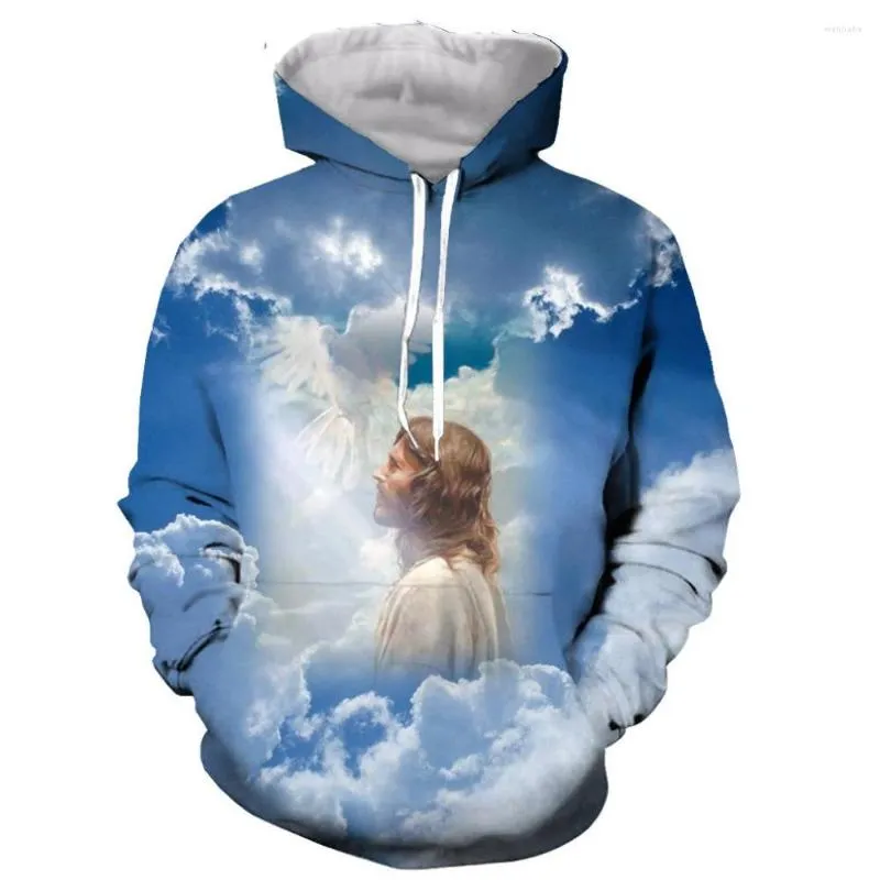 Erkek Hoodies Jesus Hoodie Erkekler/Kadınlar 3D Baskı Sweatshirtler Günlük Harajuku tarzı sokak kıyafeti üstleri