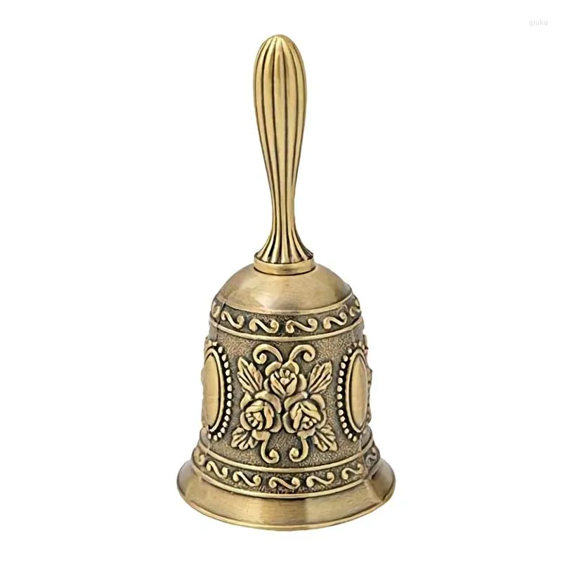 Decorazioni natalizie XD-Hand Bell Anello tono in metallo Allarme Hand Hold Service Call Desktop Tea Dinner Game Gold