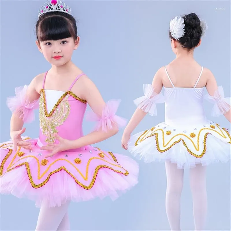 Stage Wear White Swan Lake Tutu di balletto professionale per ballerina per bambini Costume da ballo per bambini per ragazze e donne per adulti