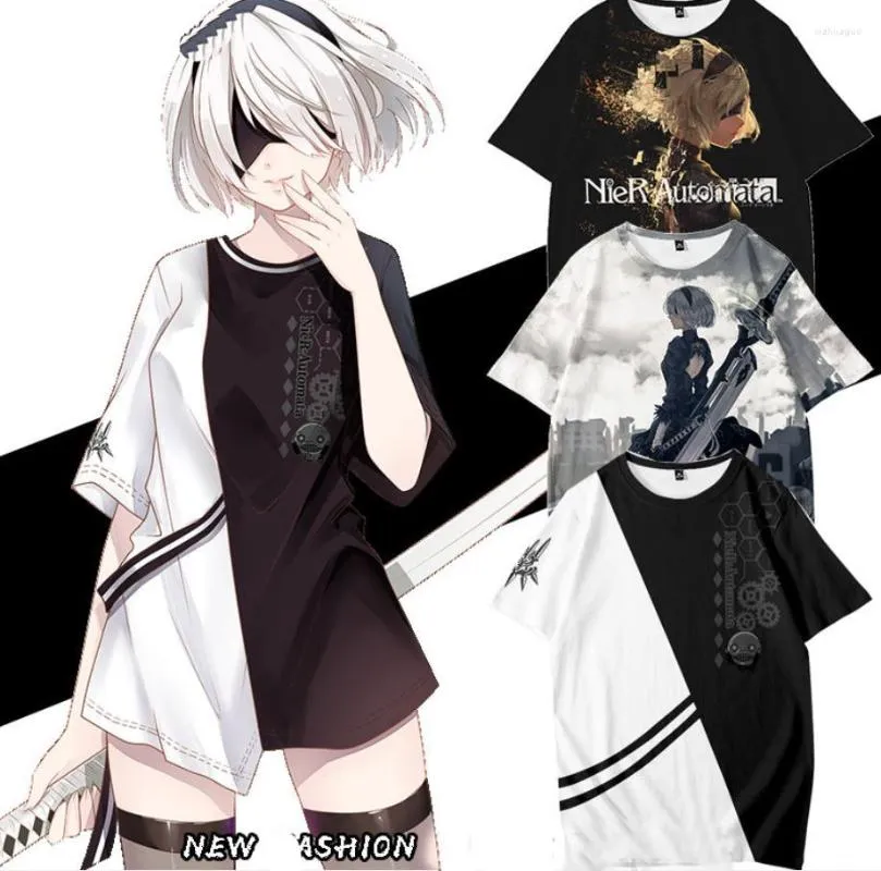 Herren T-Shirts NieR:Automata 2B T-Shirt Spiel NieR Automata 9SCosplay Shirt Mode Herren Tops T-Shirts