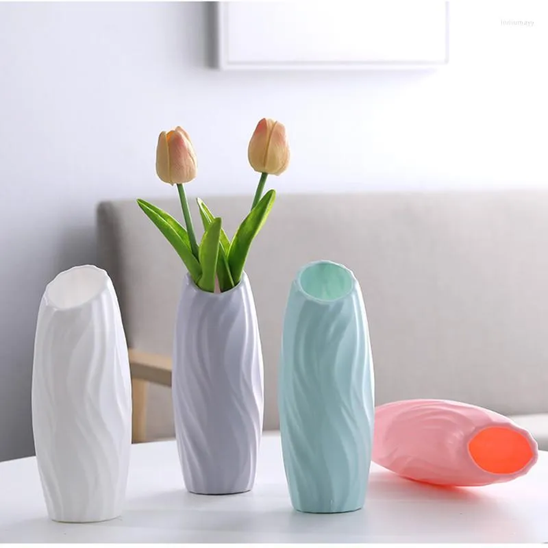 Vases Vase Décoration Maison Pot De Fleur Pour Salon Incassable Décor Nordique Imitation Céramique