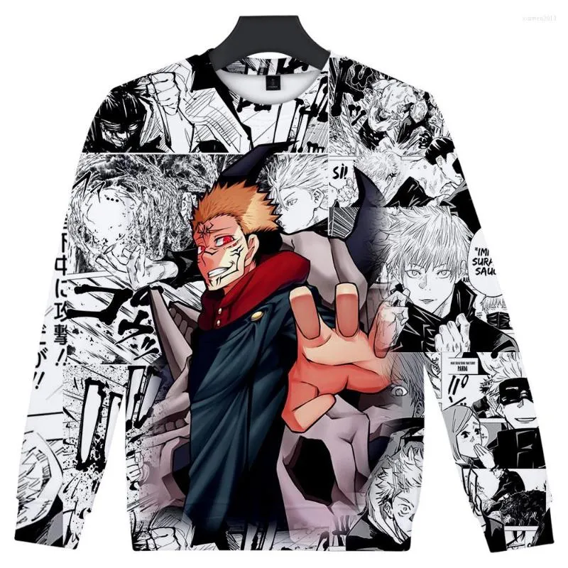 Sweats à capuche pour hommes 2023 Anime Jujutsu Kaisen Sweatershirt col rond hommes/femmes sweats à manches longues Harajuku Streetwear vêtements surdimensionnés