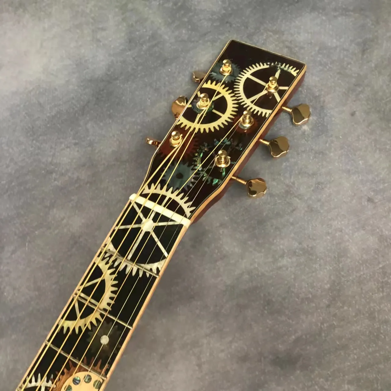 Solid Body Acoustic Guitar: 41 Inch Dreadnought With Abalone Solid Body Acoustic Guitar: 41 Inch Dreadnought With Abalone
