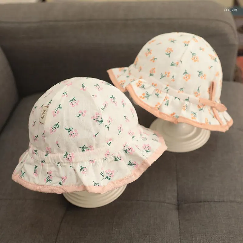 Chapeaux été bébé soleil imprimé fleuri filles seau chapeau enfants bambin Protection extérieure visière casquette de plage