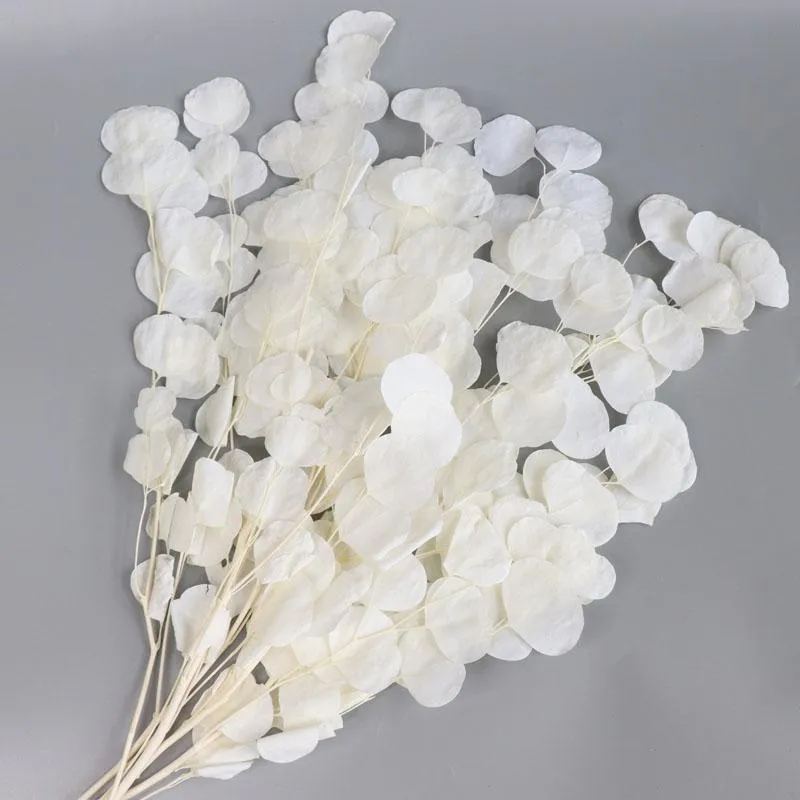 Flores decorativas grinaldas 60-70cm 1 Bando de decoração de casamento artificial natural PO Pro proposta de vida eterna branqueada folha de eucalipto maçã