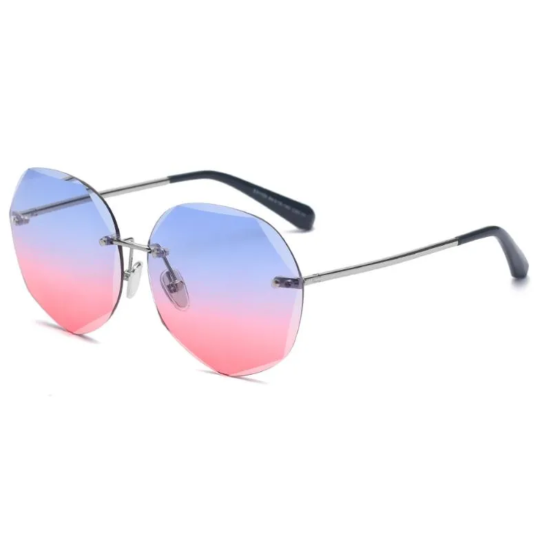 Sonnenbrille 2023 Trimmen Rand Klar Ozean Farbe Objektiv Sonnenbrille Für Frauen Männer Fahren Reisen Anti UV400 Brillen