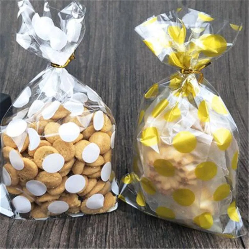 Present Wrap White Golden Poots Bag Cookies Diy Påsar för julfest godis mat handgjorda tvålförpackningar