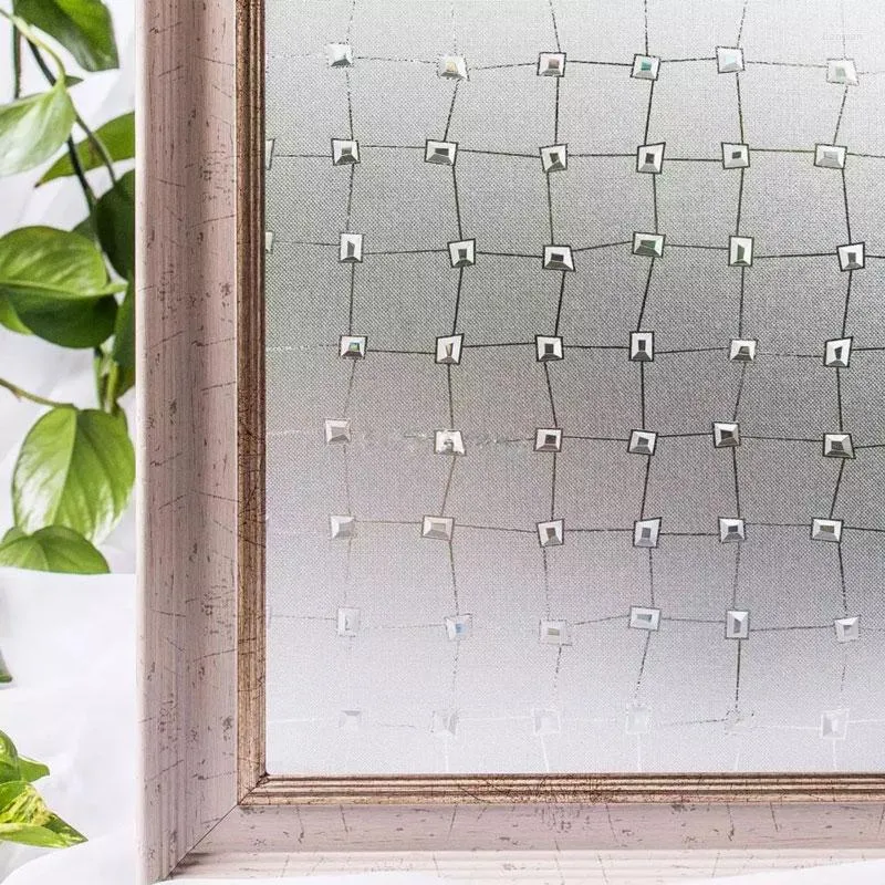 Pencere çıkartmaları 3D gizlilik filmi elmas element elektrostatik anti-uV cam çıkartma banyo kapı evi koruma dekoratif 45 300cm