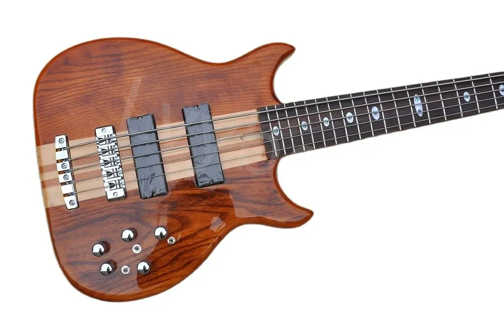 Lvybest 5 Strings Elektrikli Bas Gitar Krom Donanımlı Gül Ağacı Kıvırcık Boyun Vücut aracılığıyla Özelleştirilmiş Servis Sağlayın