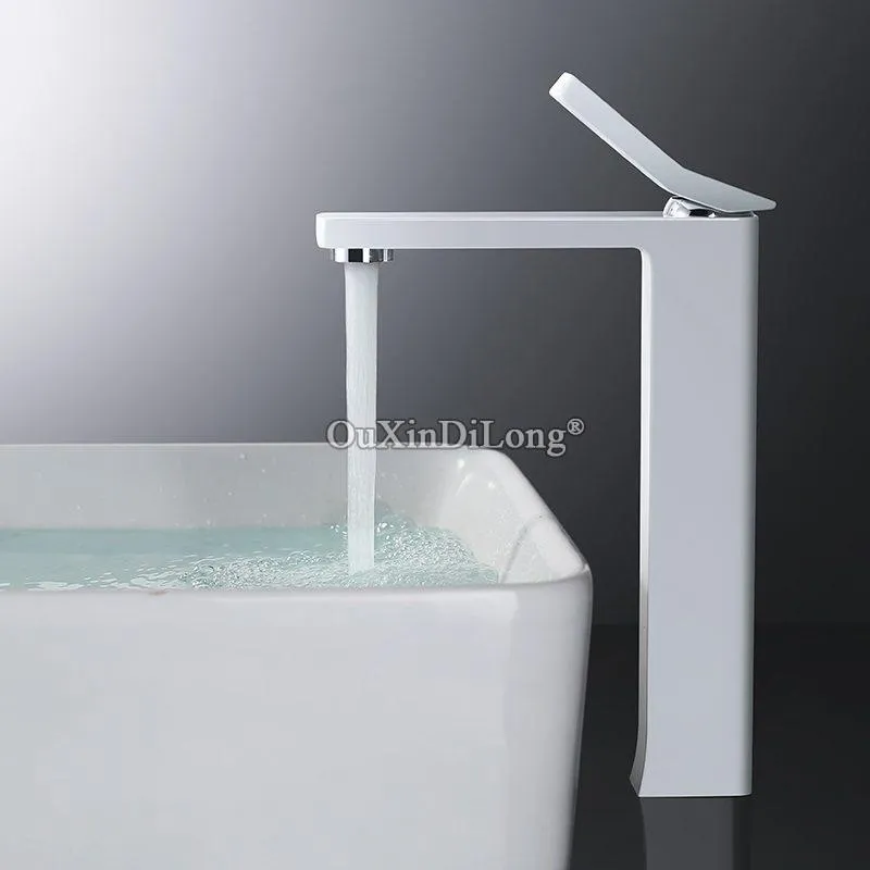 Banyo Lavabo muslukları DHL 1pcs Beyaz/Siyah Renk Musluk Havzası Torneira Vanity Mikser Musluk Soğuk Su JF1691