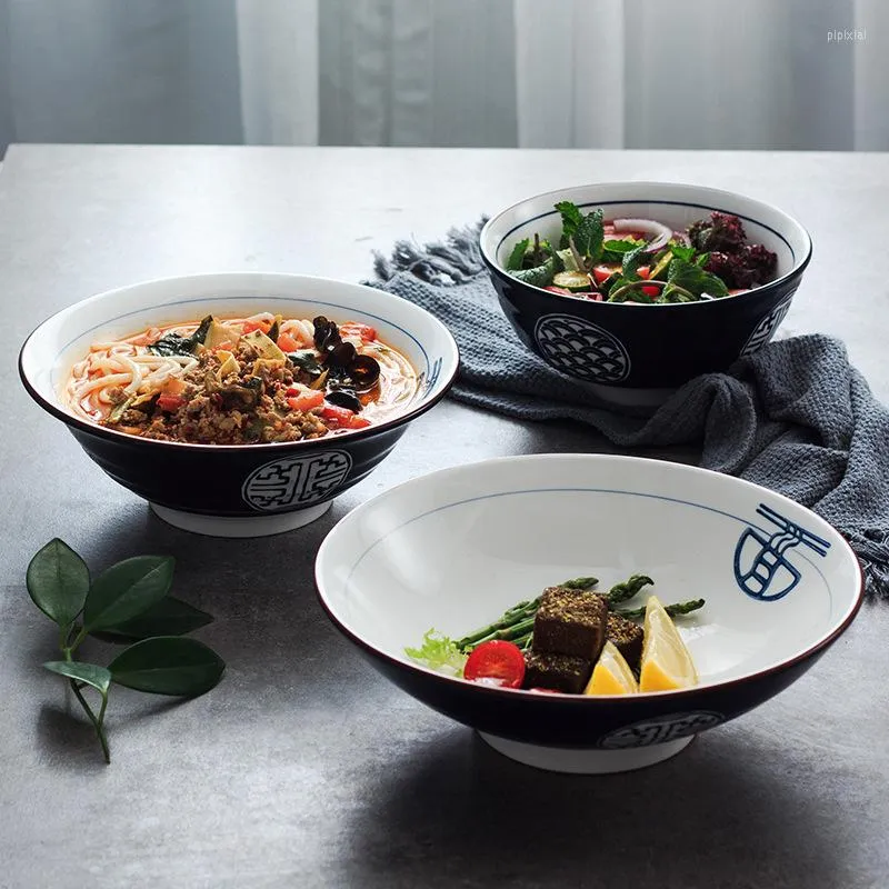 Skålar japansk stil keramisk nudel skål ramen soppa stort nötkött