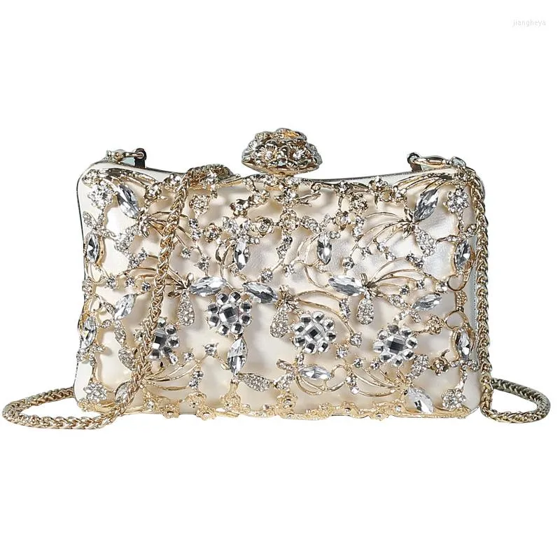 Kvällspåsar Diamond Rhinestone Pearls Pärlade bröllopskoppling kvinnors handväskor handväskor plånböcker väska bolsa