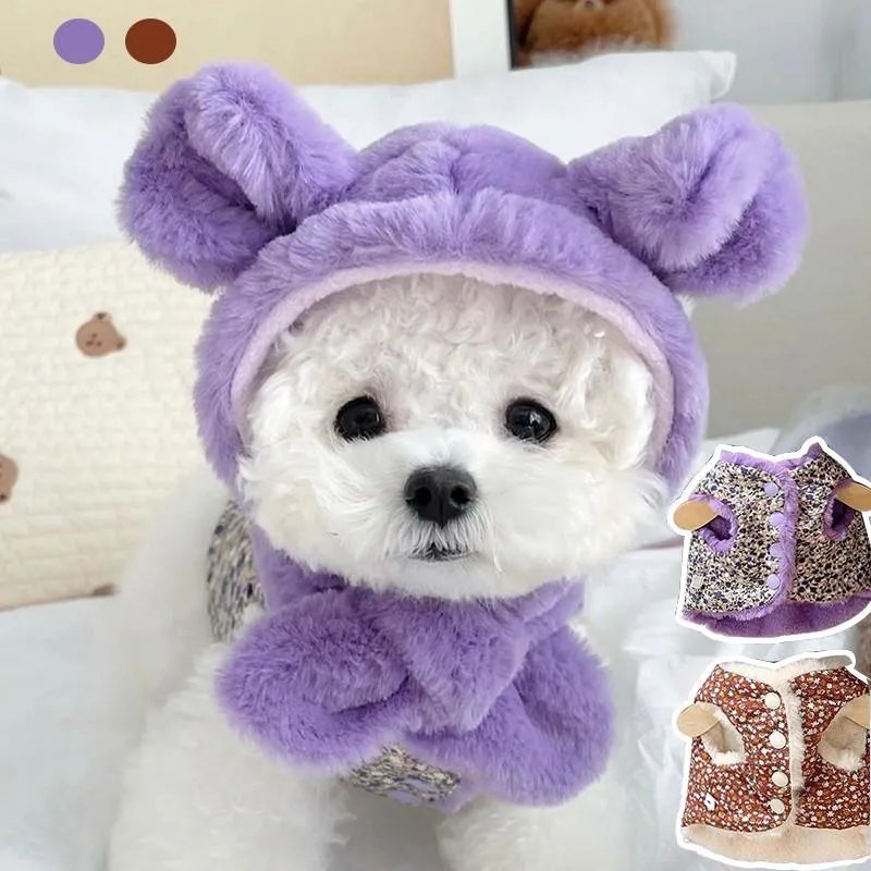 Dog Apparel Cute Pet Dogs Clothes Send Hat Coats Jacket Double-sided For Small Medium Hoodies Cotton Chihuahua Yorkies CostumeDog