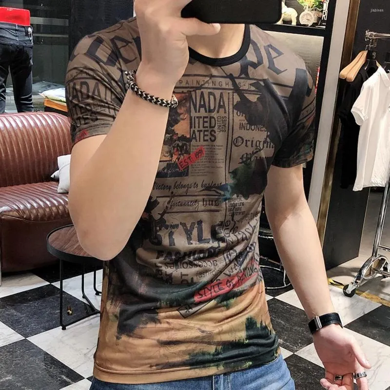 Men's T Shirts Summer Streetwear T-shirt Fashion Homme Hombre Camiseta Tshirt For Men Short Tee Personality Print Man Club Party