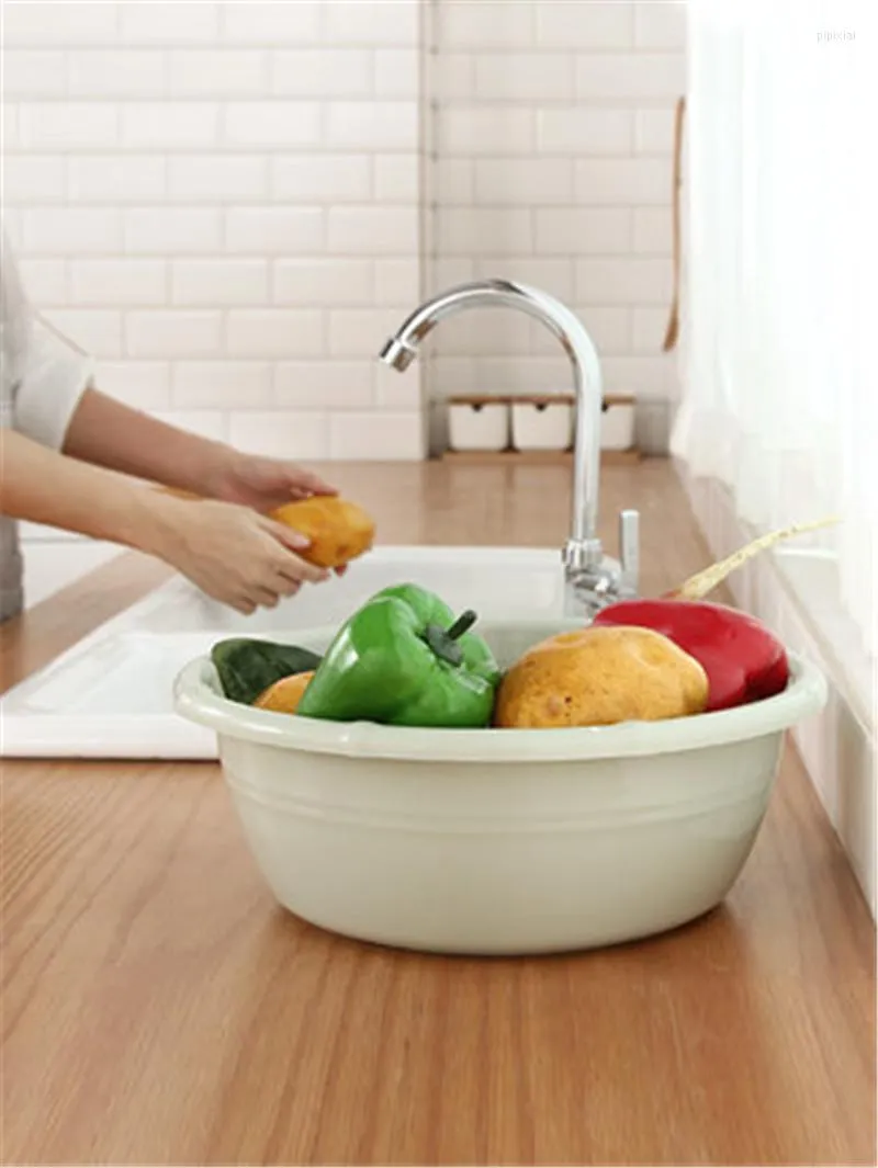 Plates Plastic Washbasin Thickened Large Laundry Dormitory Baby Foot Washing Vegetable Basin 1pc