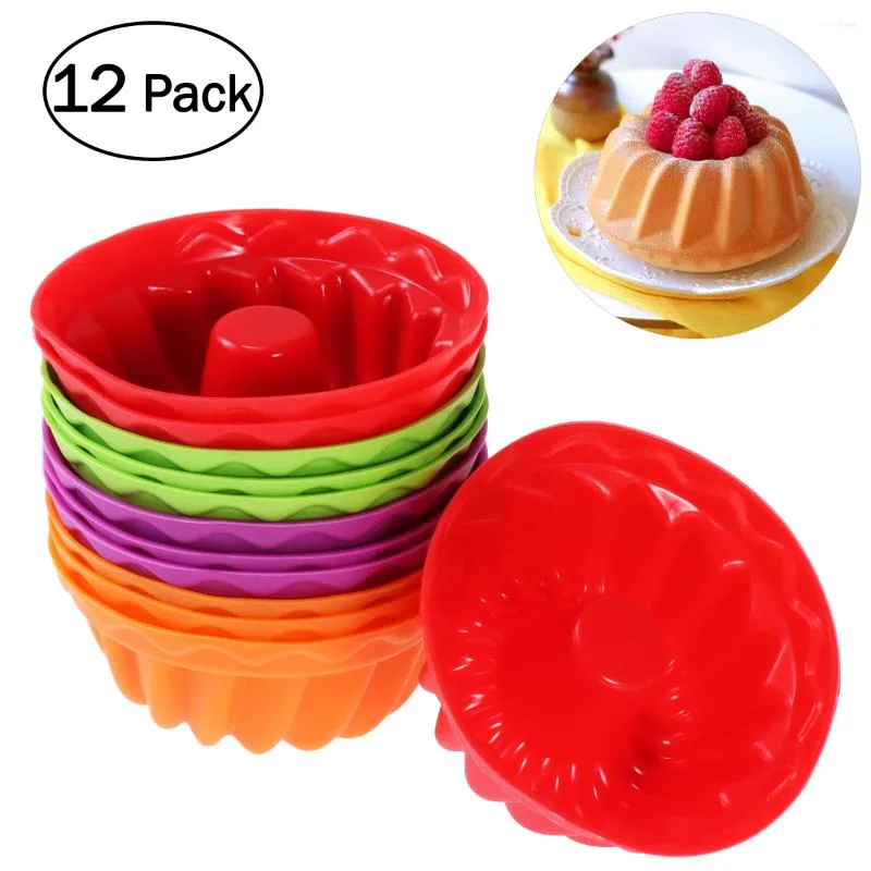 Baking Tools Cake Mould Chiffon Silicone Pan Bread Tray Tube Savarin Spiral Pattern Fluted