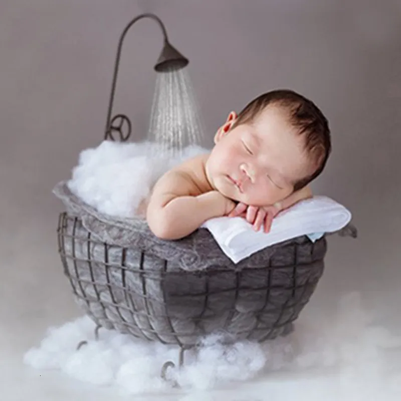 Keepsakes born Pography Props Iron art Chair Bed Infant Baby Pography Prop Studio Posing Accessories Room Background Decoration 230114