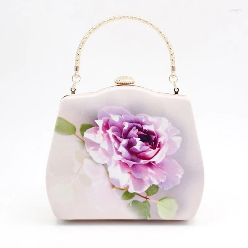 Abendtaschen Est Damen Tragbare Seide Lila Blume Abendessen Tasche Frauen Bankett Für Hochzeit Antiken Stil Chinesische Kleidung Cheongsam