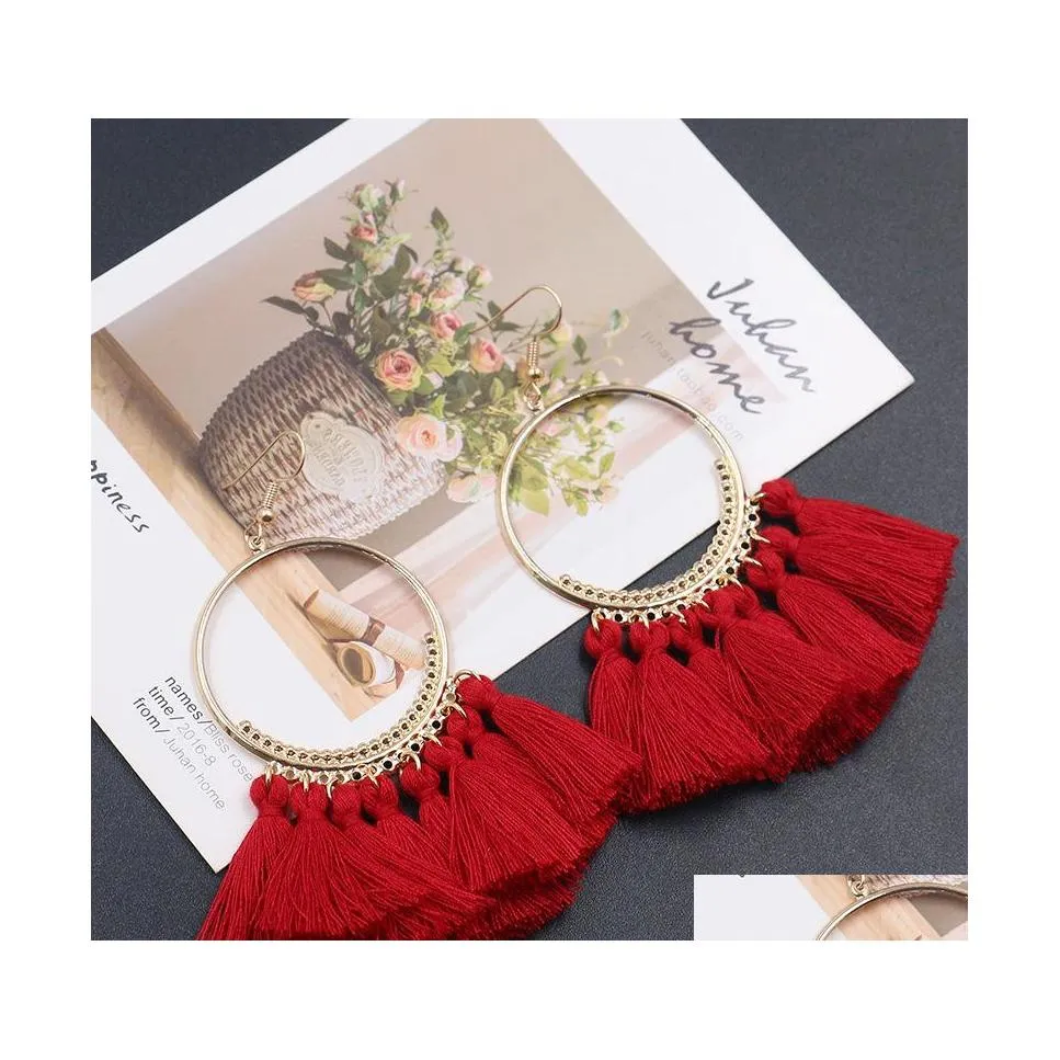 Dangle Chandelier Fashion Jewelry Womens Vintage Hoop Tassels Earrings Drop Delivery DHDLC