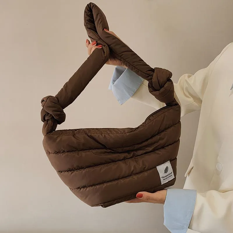Torby wieczorowe zima duża pojemność miękka torba hobos dla kobiet 2023 marka ramię dama przestrzenna podkładka bawełniana torebka i torebka