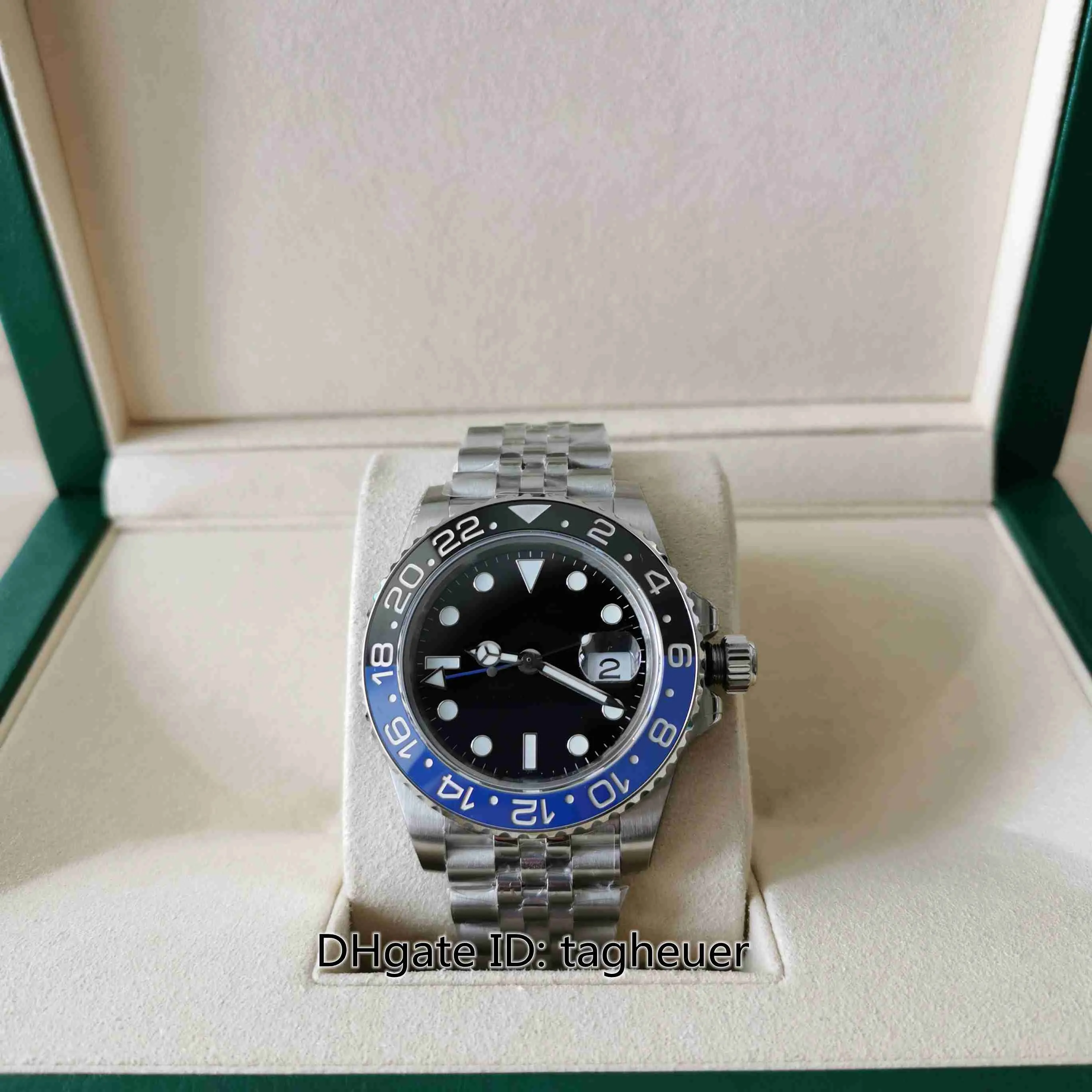 BP Factory Reloj para hombre V2 ETA 2836 Movimiento 40 mm GMT Batman 126710 126710blnr-0002 Relojes con bisel de cerámica azul Relojes de pulsera mecánicos automáticos con cristal de zafiro para hombre