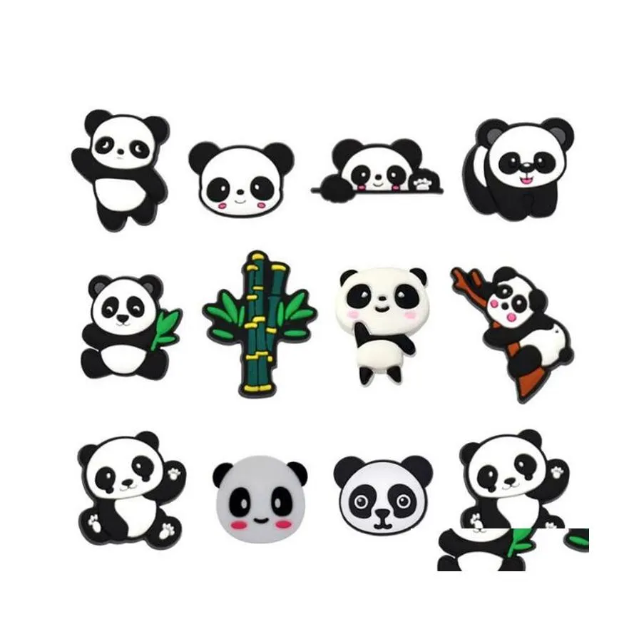 Sko delar tillbeh￶r grossist charms s￶ta panda croc dekorationer armband f￶delsedag drop leveransskor dh4uj