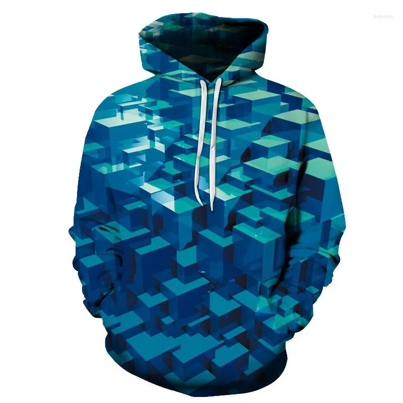 Herrtröjor grafisk anpassning 3d abstrakt tryckt mönster hoodie crew hals lös tröja occident mode hooded baseball uniform