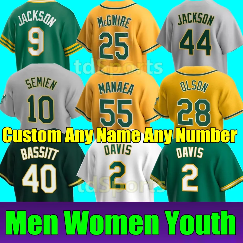 2023 S-4XL 커스텀 Rickey Henderson Kyler Murray 저지 Stephen Vogt Jed Lowrie Stephen Piscotty Sean Murphy Elvis Andrus McGwire Bolt Athletics 레지 잭슨 브라운