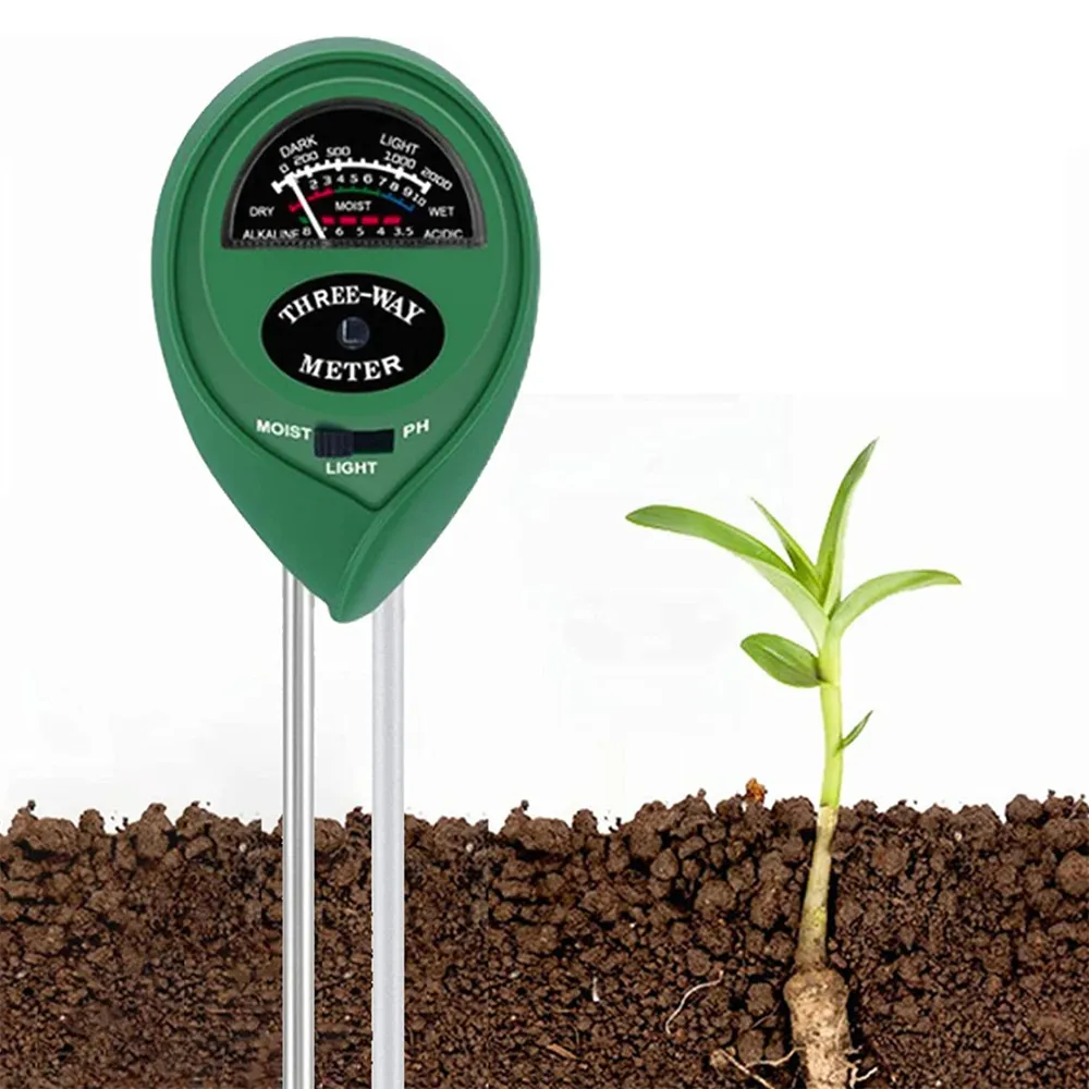 Garden Supplies Soil Tester 3-in-1 Plant Moisture Meter Light & PH Monitor Detector Home Garden Lawn Farm Indoor Outdoor Use XBJK2301