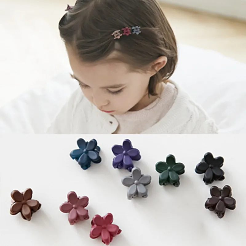 Fashion Ribbon Mini Flower Plastic Hair Claws Acrylic Hair Clip Claw Hairdress Tool Hairs Accessories for Baby Girls 1487