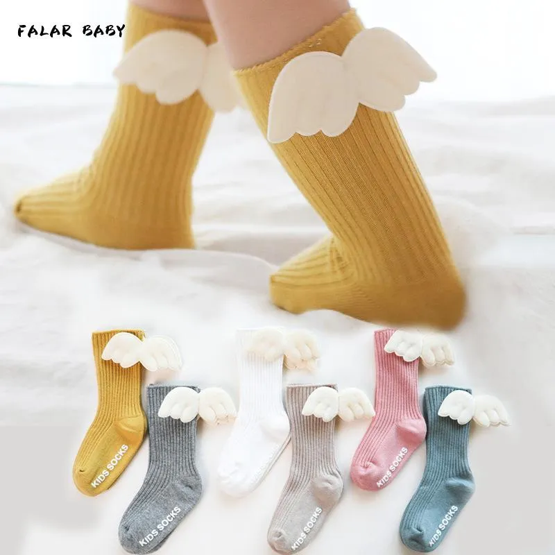 Socks Cartoon Born Baby Angel Wing Summer Autumn Girl Boy Knee Botton Toddler Infant Girls High
