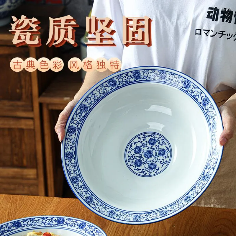 Bowls LingAo Chinese Style Retro Blue And White Ceramic Personalized Dish