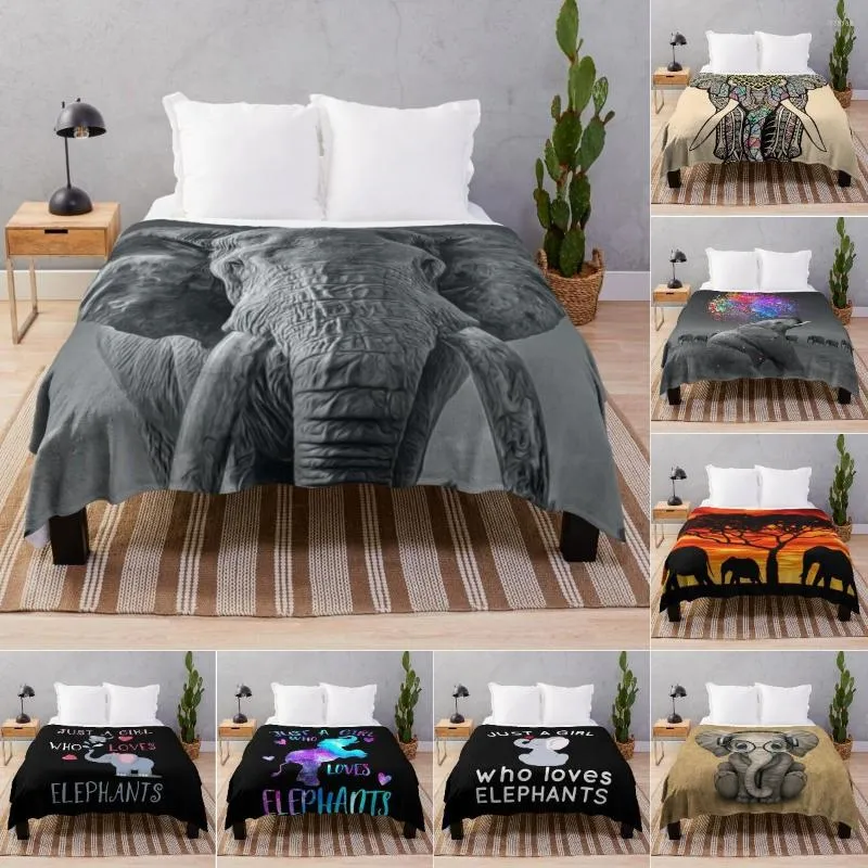 Blankets Elephant Blanket African Lover Throw Soft Fleece Vintage Gifts For Kids Adults Women Men