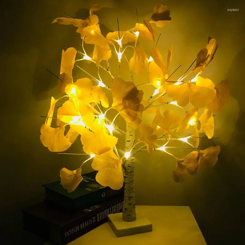 مصابيح طاولة 24 LED Ginkgo Tree Lamp