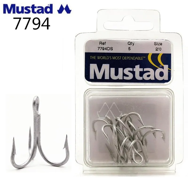 High Quality Sea Mustad Fishing Hooks Mustad Treble Hook 7794 Ds#, 3xBold,  And 3 Strengthen DACROMET Treated Super Seawater 8 PacksFrom Tuiyunzhang,  $40.88