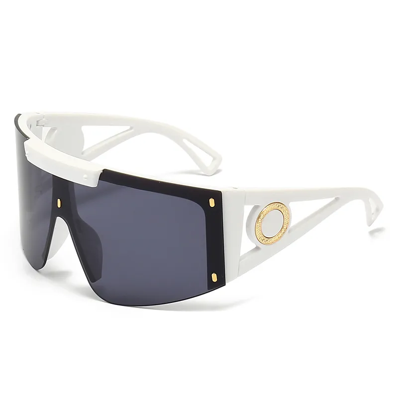 montures de lunettes lunettes de soleil design pour hommes 4393 Shield lunettes de soleil protection grande lentille de connexion Mode semi-sans monture Lunettes de soleil surdimensionnées UV400 Lunettes avec étui