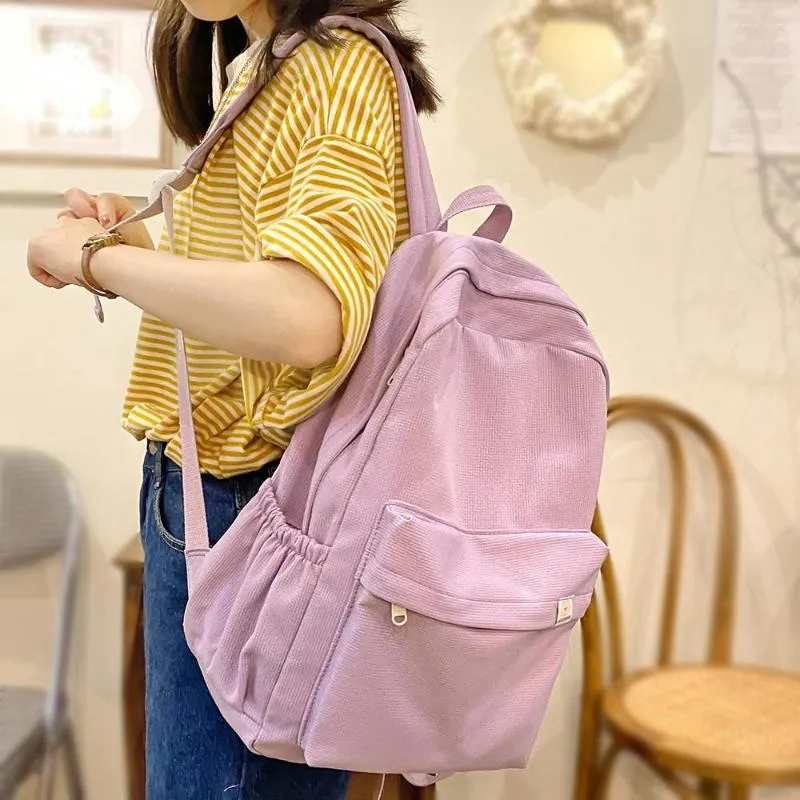 Bolsas escolares feminino kawaii saco college algodão de algodão Mulheres mochilas legais adolescentes garotas fofas de mochila de moda da moda moderna