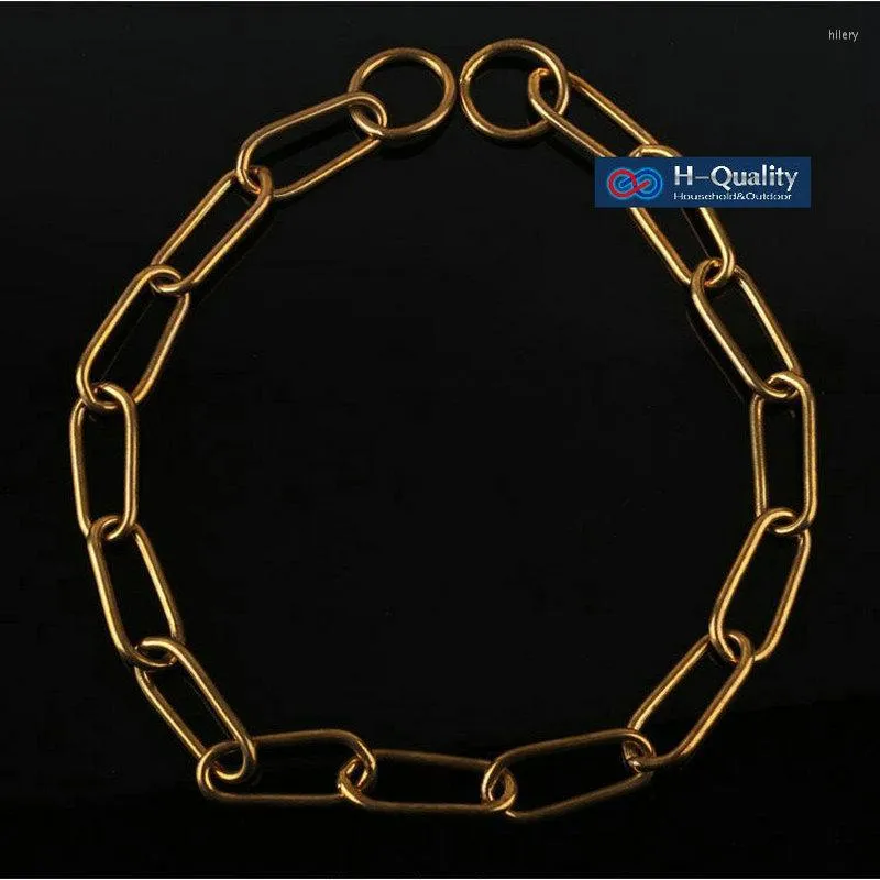 Dog Collars HQ BD02 High Quality Strong Solid Brass Chain Leash Collar Special 55-65CM For Middle Giant Pets