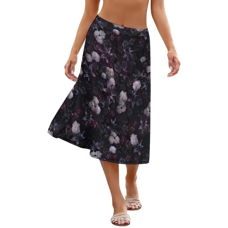 Rokken bloemen rok sociale groothandel vintage tiener polyester geprinte midi