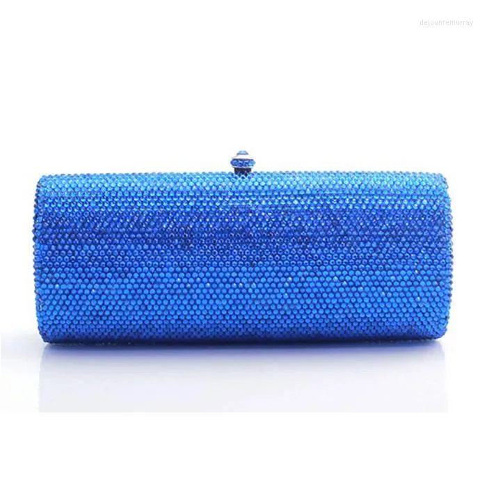 Вечерние сумки Xiyuan Brand Женщины голубые бриллианты хрустальные свадебные дневные дневные сцепления сумочки ручной работы кошелек сцепления кошелек