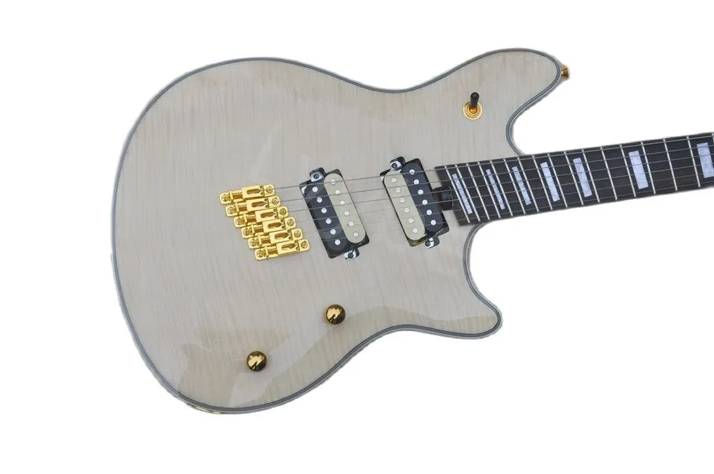 Lvybest NaturalWood Color Electric Guitar 2Hピックアップ付きゴールドハードウェアファンフレットカスタマイズされたサービスを提供する