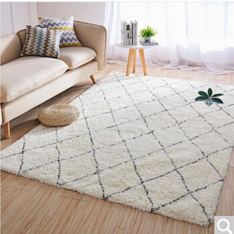 Carpets Morocco Black White Geometric Pattern Carpet For Living Room Home Bedroom India Cotton Woven Rug Sofa Coffee Table Floor Mat