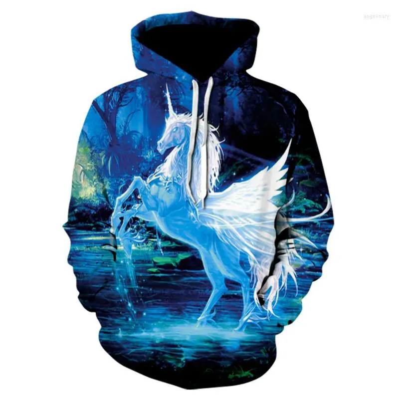 Männer Hoodies 2023 Sommer Lustige Casual Weißes Pferd 3D Druck Mit Kapuze Langarm Pullover Hohe Qualität Gedruckt Sweatshirt