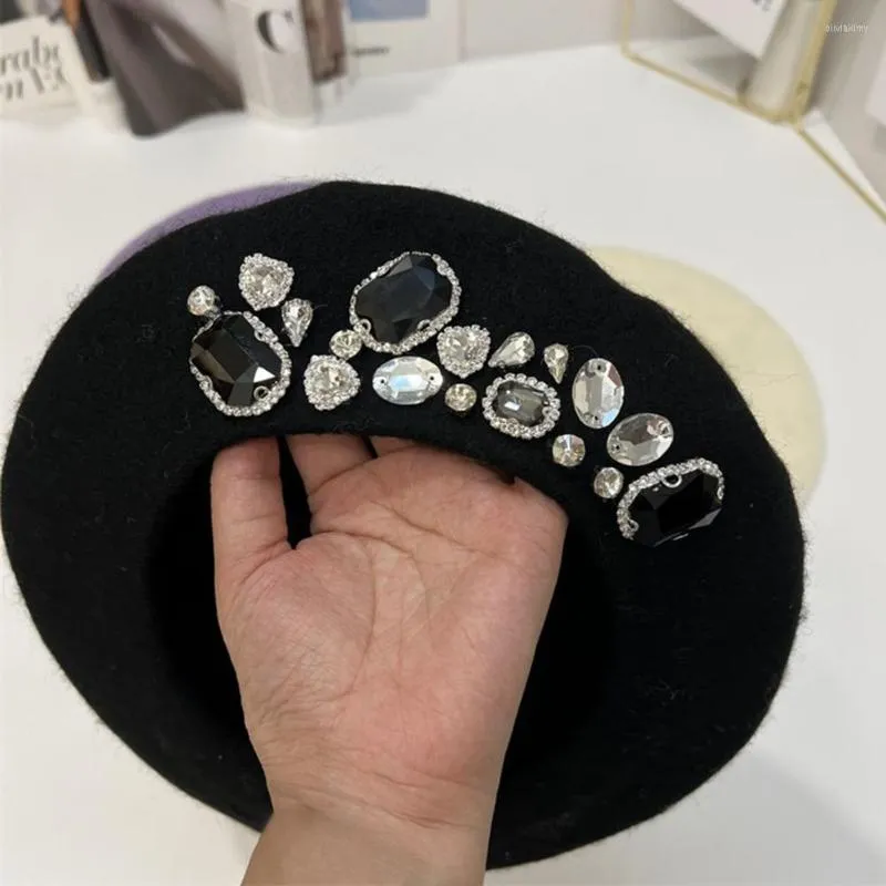 Berets Daily Collocation Streetwear Women Rhinestone Winter Artist French Beret Hair Accessories