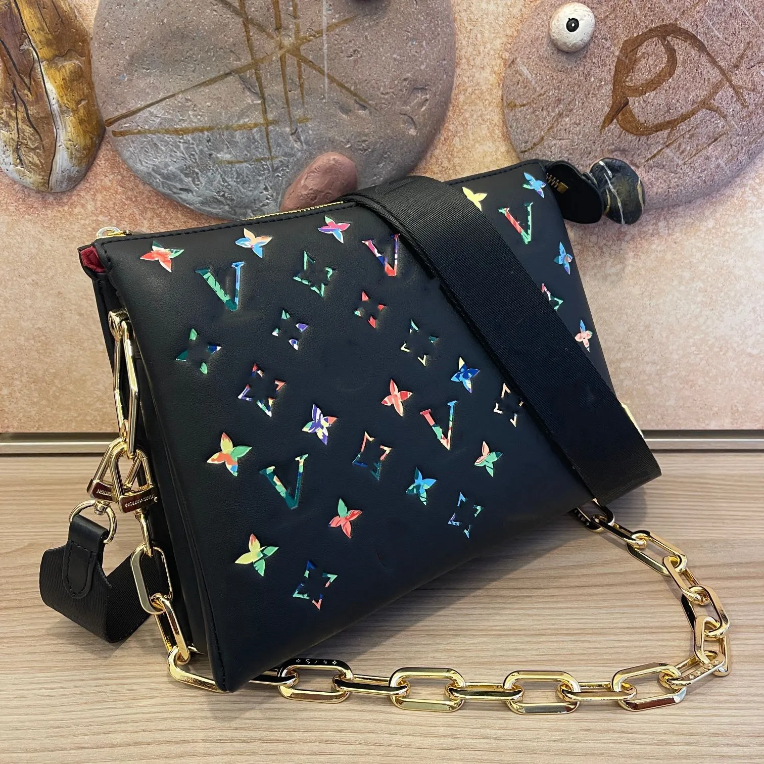 Yy Coussin Women Women Luxury Designer Bags подлинный кожаный кожа кошелька Key Card кошелек сумочка Messenger Crossbode Suck Back Tates