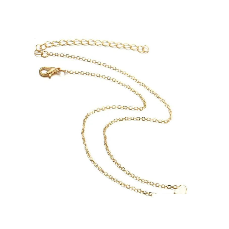 Anhänger Halsketten Mode Minimalist Glatte Herzförmige Gold Silber Farbe Nette Charm Halskette Für Frauen Drop Lieferung Schmuck Anhänger Otwrh