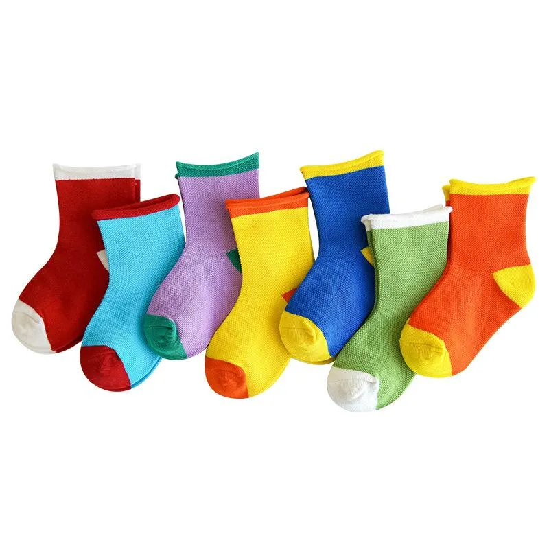 Chaussettes filles barbe à papa colorée mode bébé court 1-12 ans enfants garçons chaussette