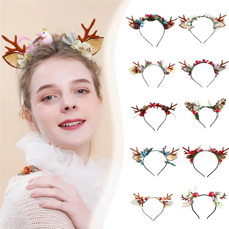 Hårtillbehör 2023 Barn söta julantlers Tree Santa Claus Hairbands Girls Sweet Headband Party Hoops Fashion