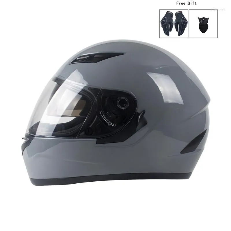 Motorcycle Helmets Cement Grey Full Face Helmet Dark Lens Motorbike Visors Dirt Bike S M L XL For Man Women