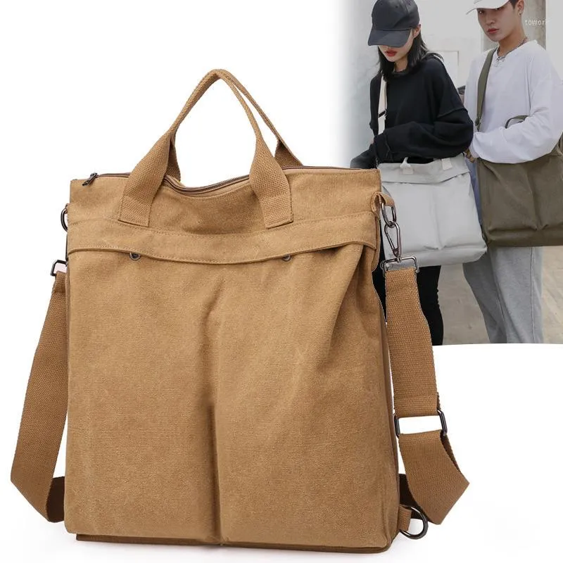 Bolsas ao ar livre de lona protable para mochila casual Bolsa de ombro de viagem de grande capacidade Homens homem Mullfuncional Messenger Bag Xa835D